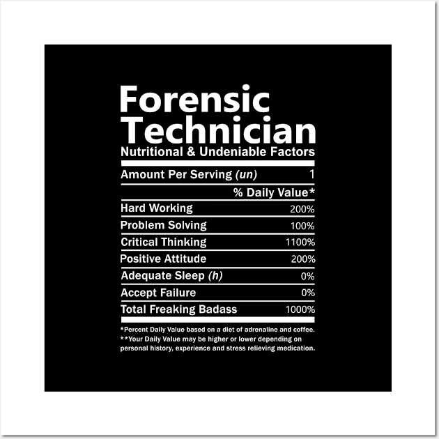 Forensic Technician - Nutritional And Undeniable Factors Wall Art by connieramonaa